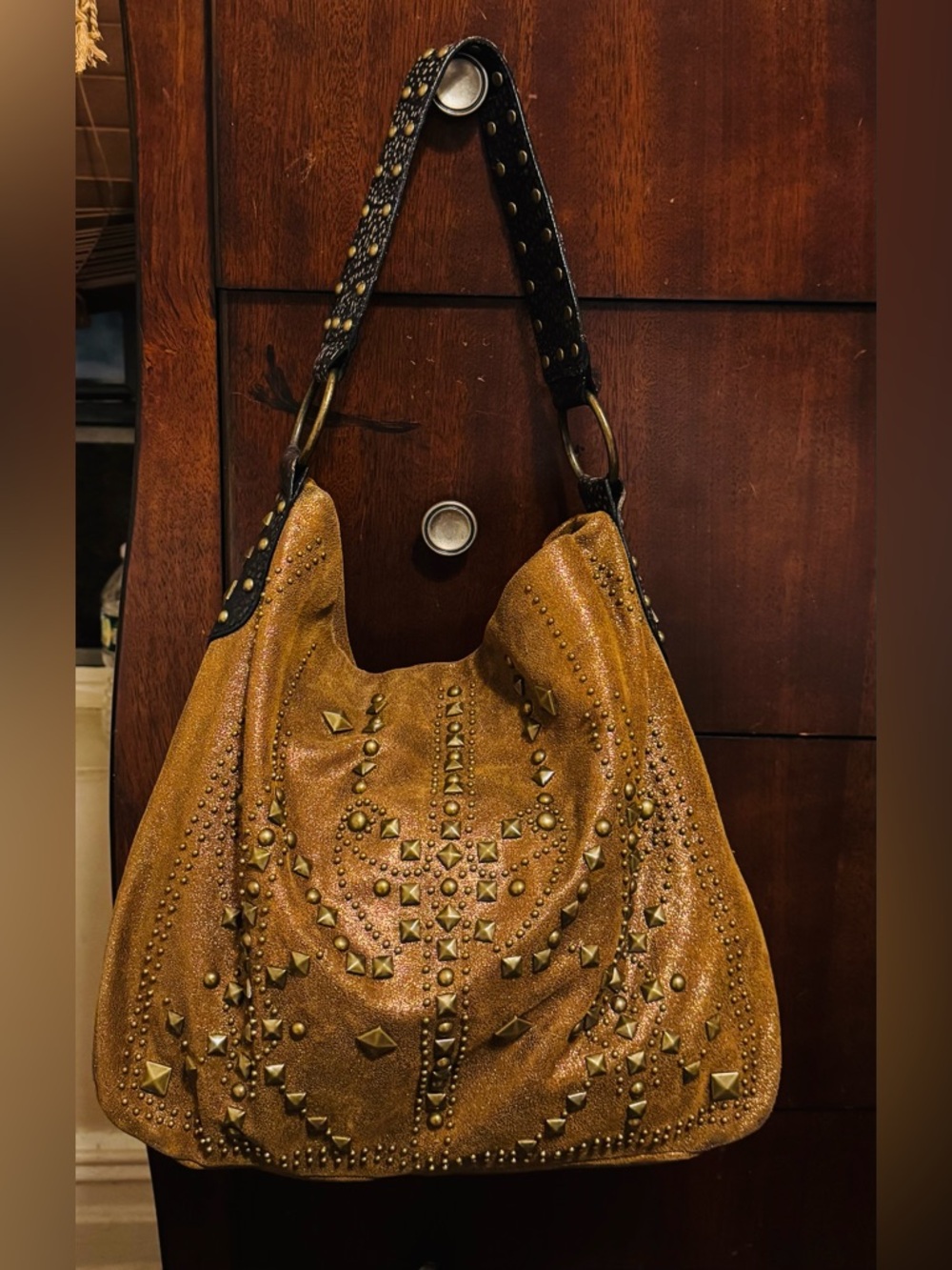 Vintage Betsey Johnson Leather Studded Hobo